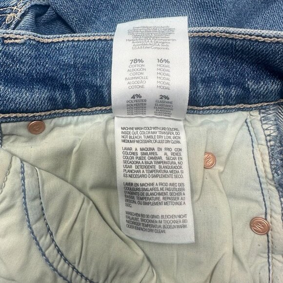 Mother Mid Rise Dazzler Ankle Fray Jeans Size 31 In Riding the Cliffside Wash - Picture 12 of 16